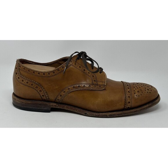Allen Edmonds Rogue Brown Leather Cap Toe Brogue Oxford Dress Shoes Mens 9.5 D - Picture 9 of 12